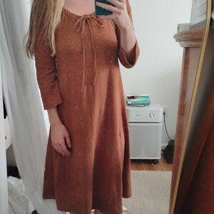 Bohemian Folk Drawstring Dress